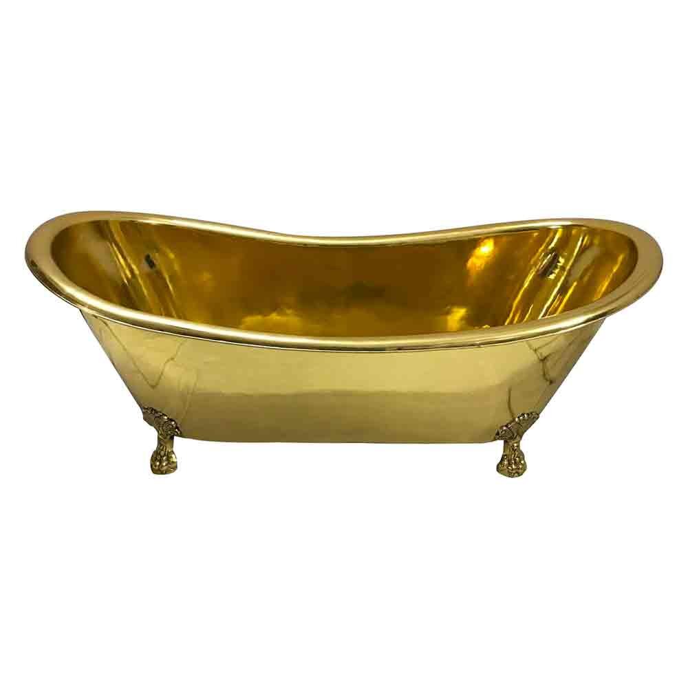 Clawfoot Brass Bathtub yellow