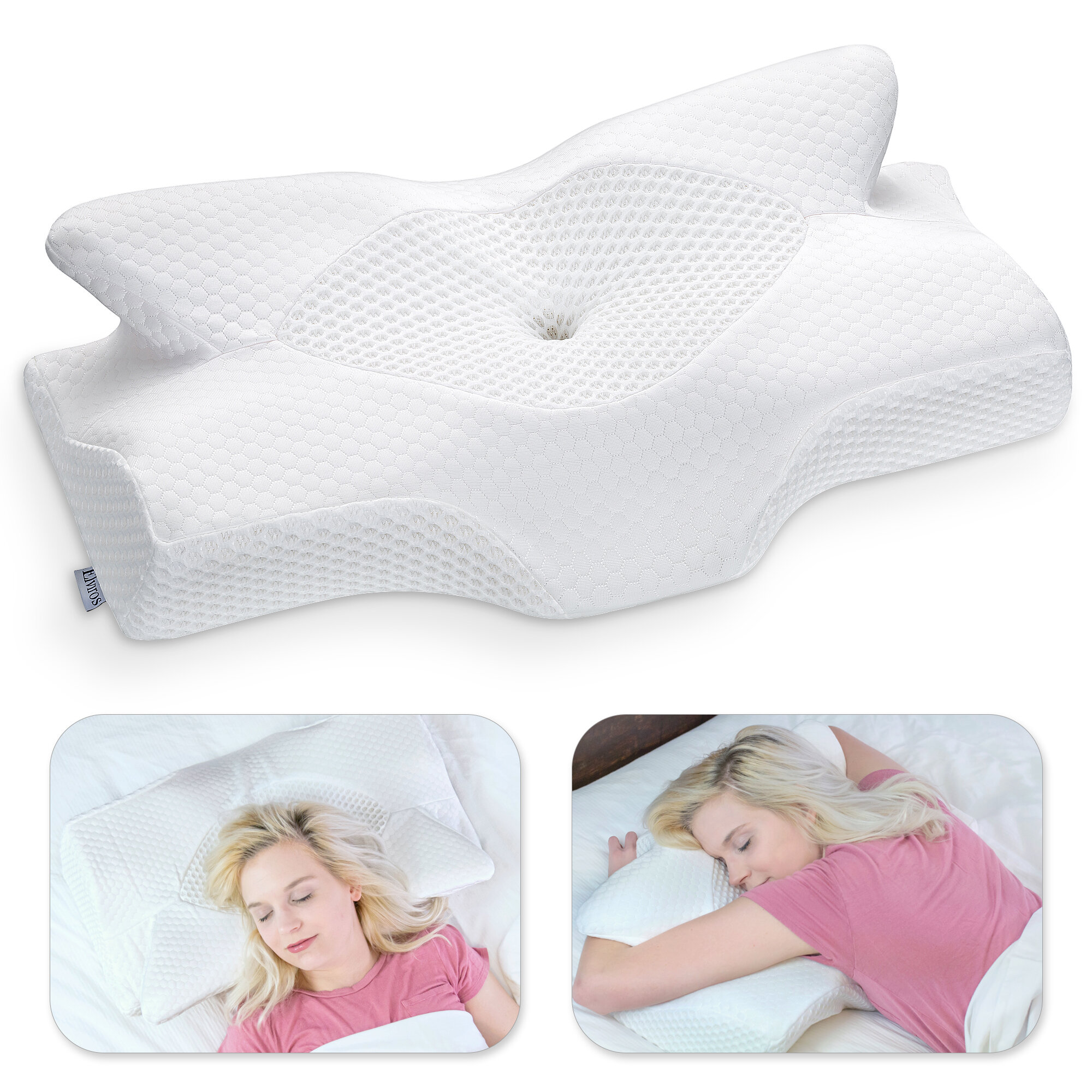 Pillow Foam Sleep Pillow Contour Cervical Orthopedic Protect Neck Support Breath 
