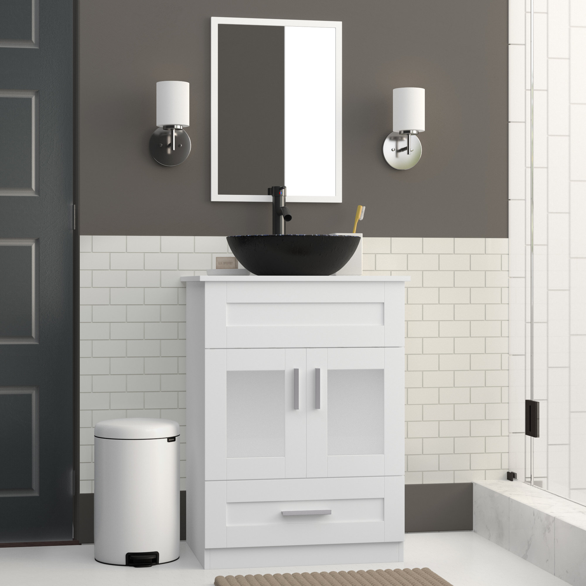 Zipcode Design™ Bevilacqua 24'' Freestanding Single Bathroom Vanity