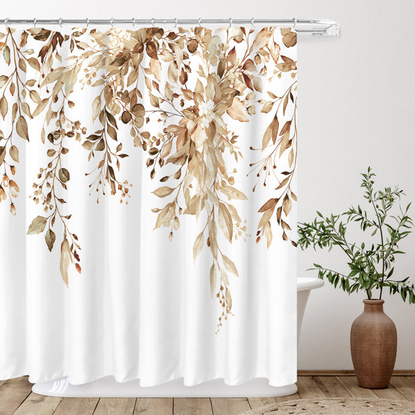 Threshold Neutral Grid Beige Design On White Background Shower Curtain Brand New 