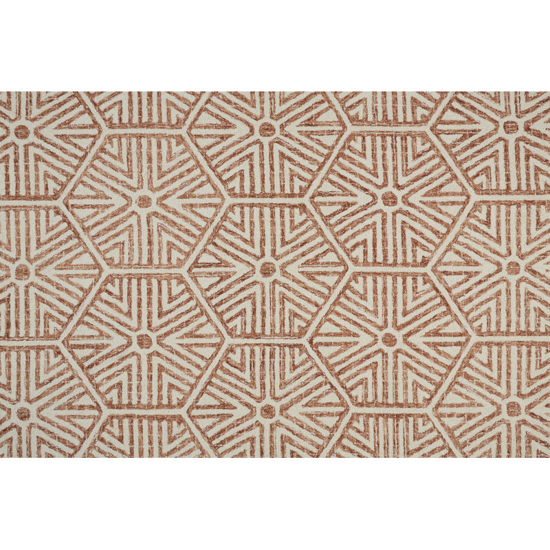 George Oliver Haycraft Handmade Wool Rust Rug | Wayfair