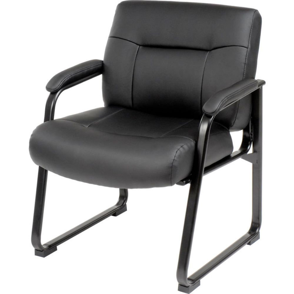 Global Industrial 28'' W Leather Seat Waiting Room Chair with Metal