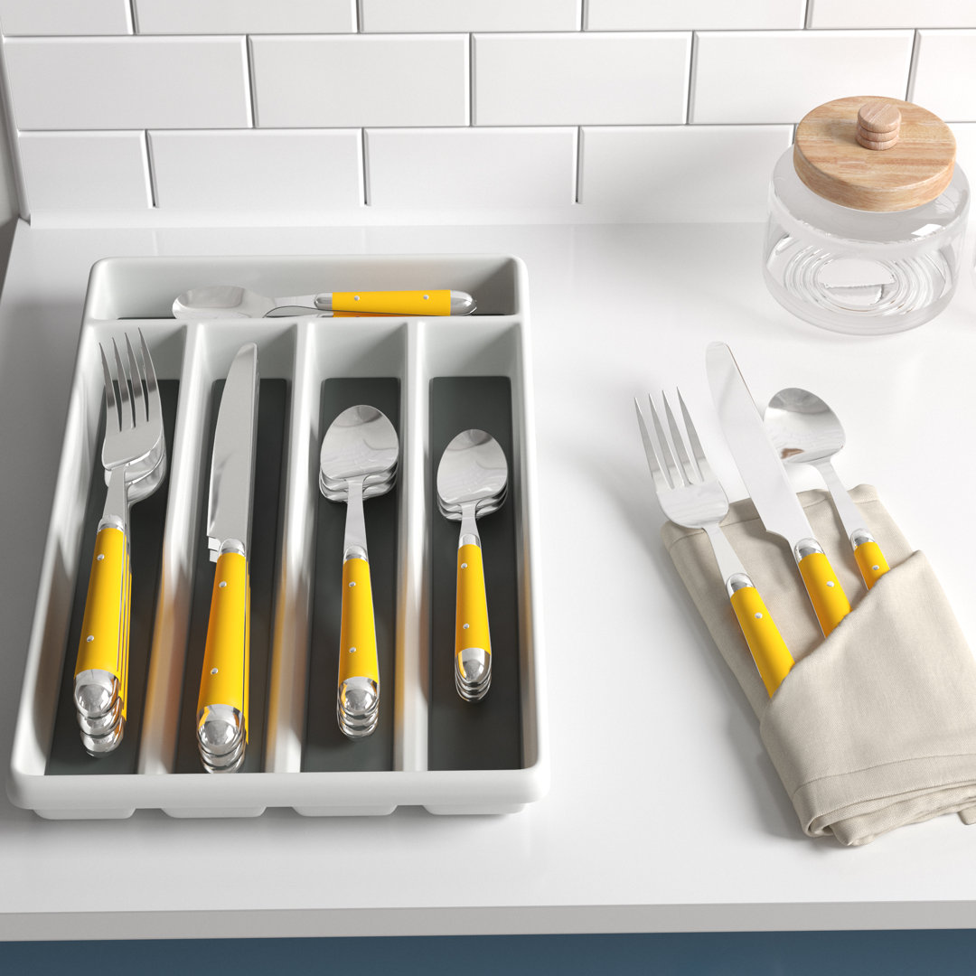 16 Piece Cutlery Set, Service for 4 yellow