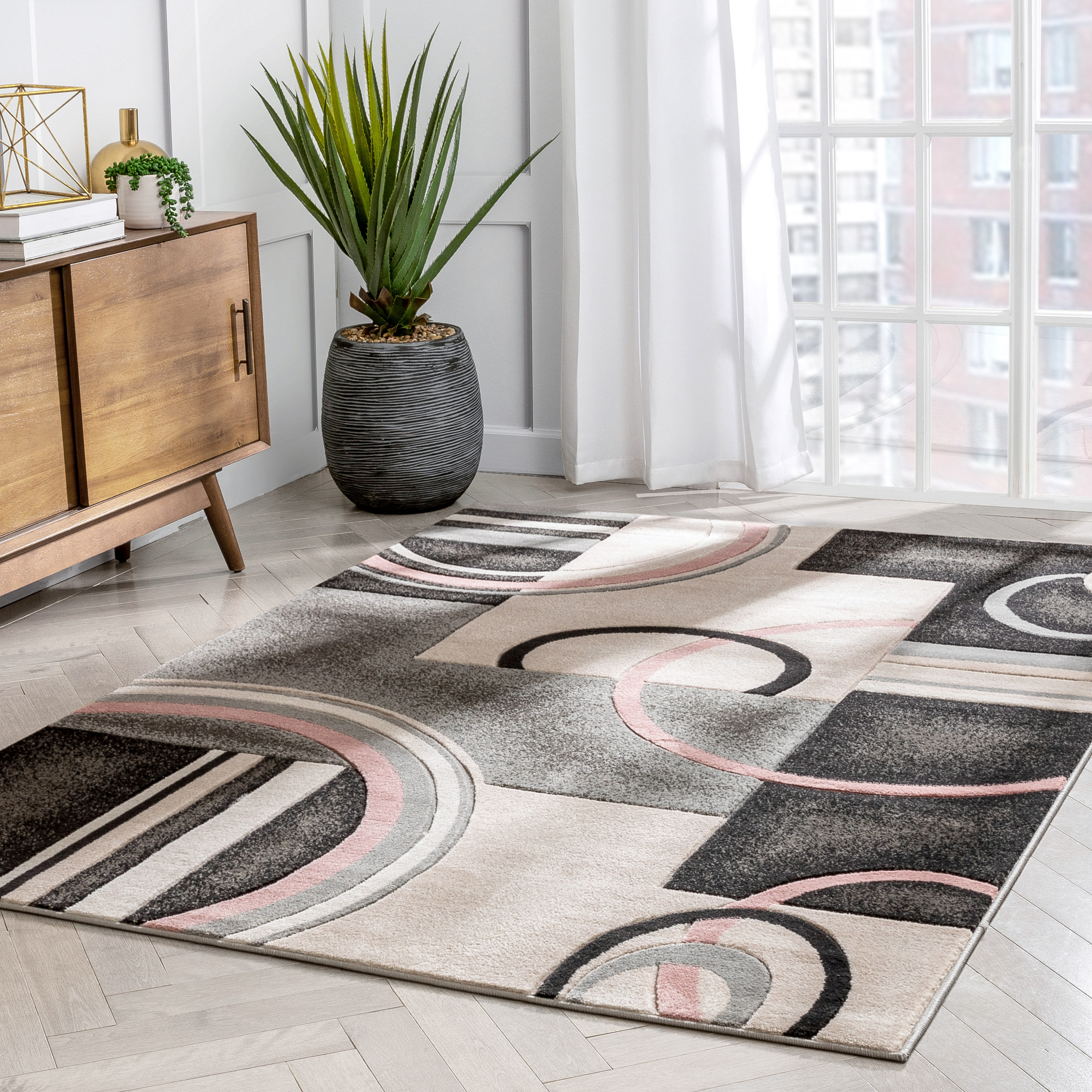 Well Woven Abstract Blush Pink Area Rug & Reviews Wayfair