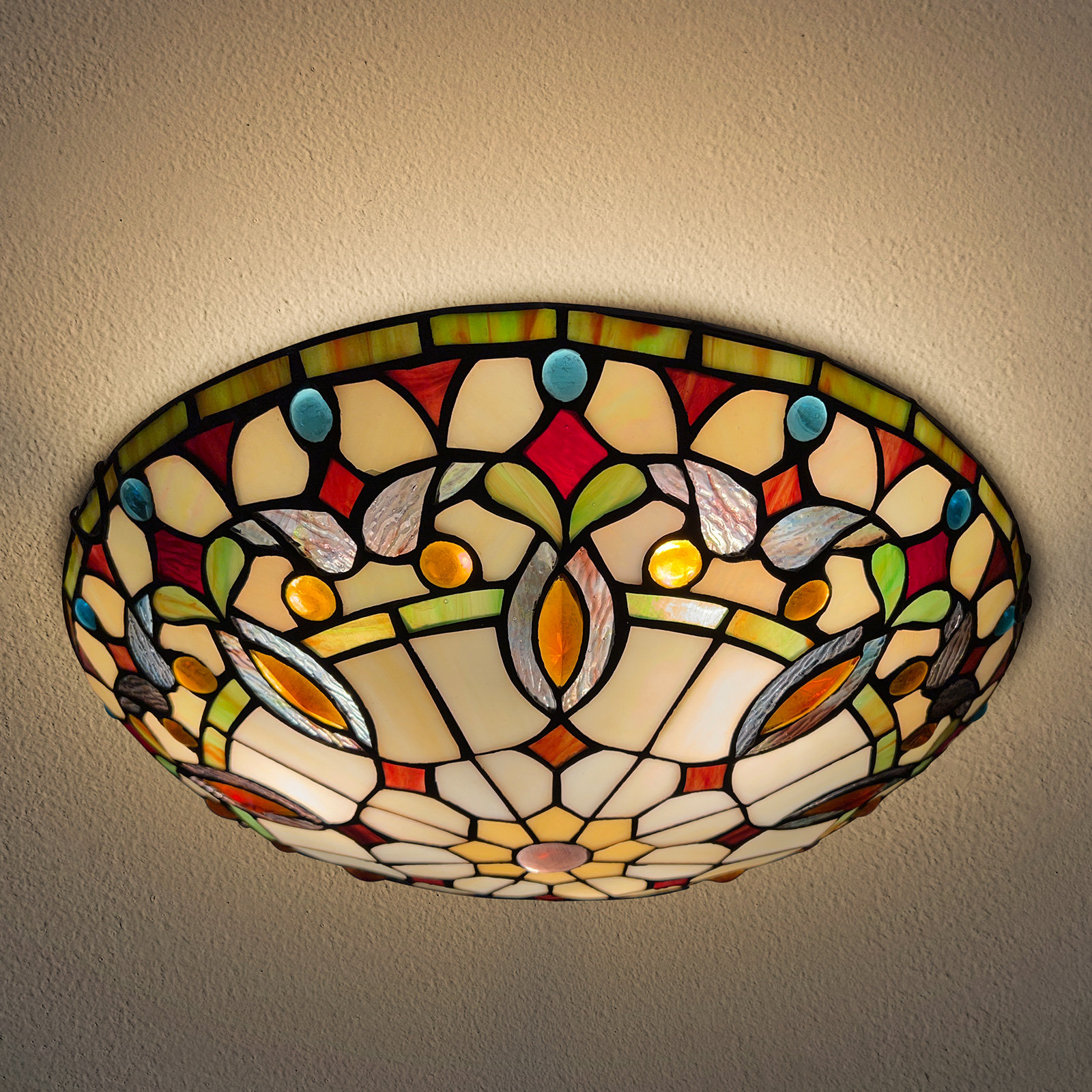 Vinplus Tiffany Glass Flush Mount Wayfair
