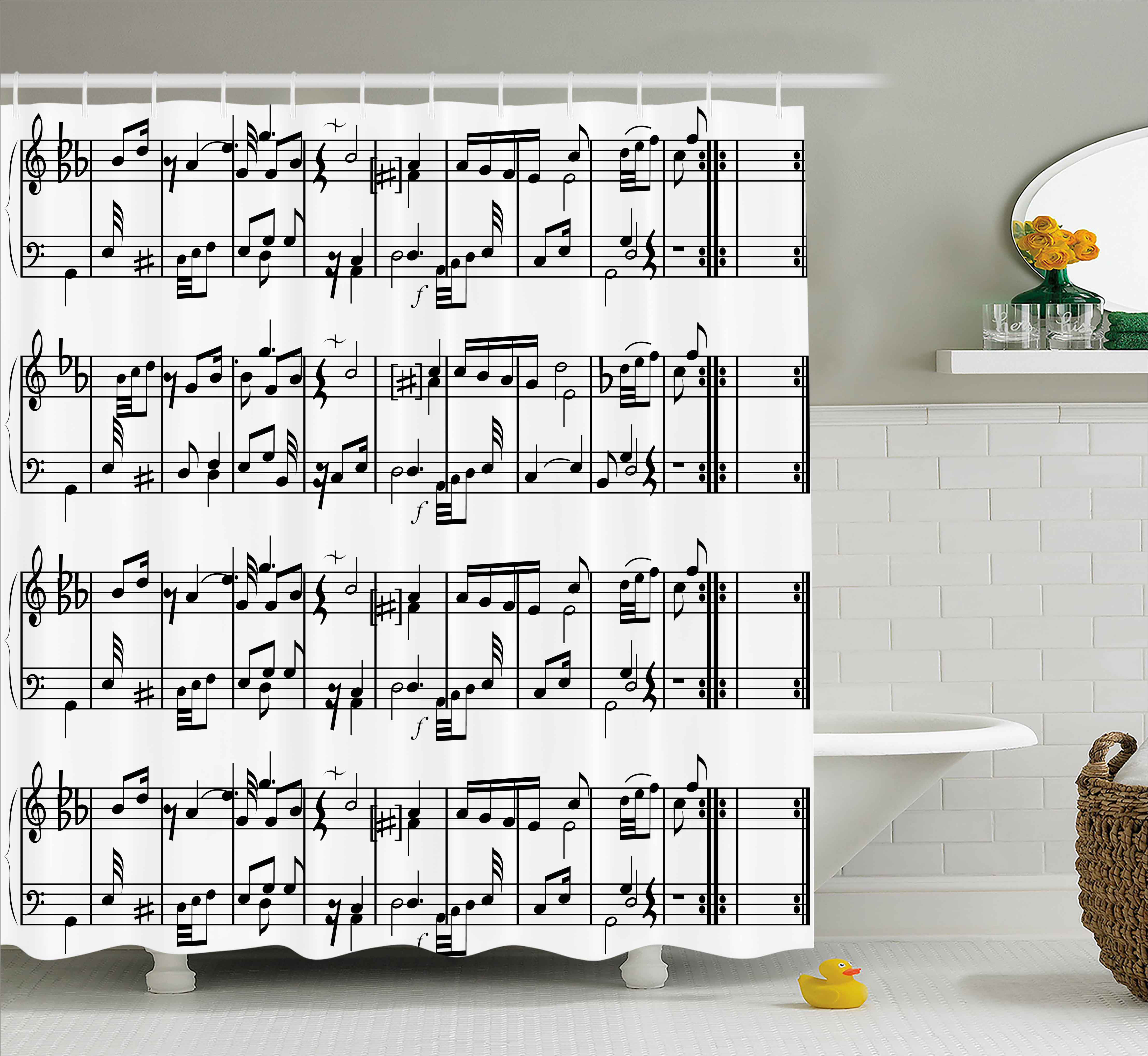 Print Pattern Trumpet Bathroom Shower Curtain