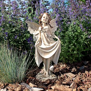 Angelic Pixie Fairy Sitting Statue Garden Window Ledge Sculpture 