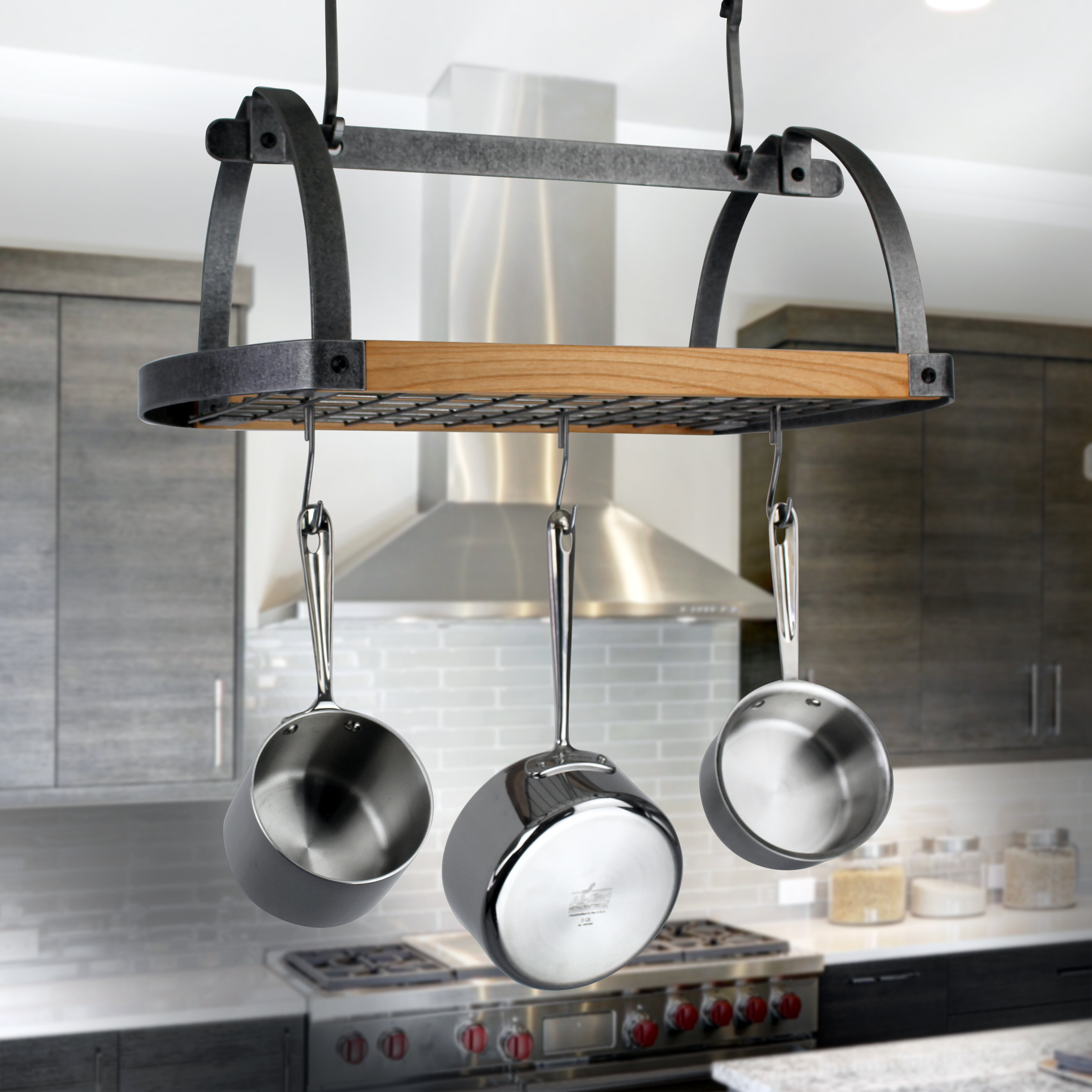 Details about   Copper Pot Rack Oval Ceiling Hanging Cookware Storage Pan Holder Hanger Kitchen 