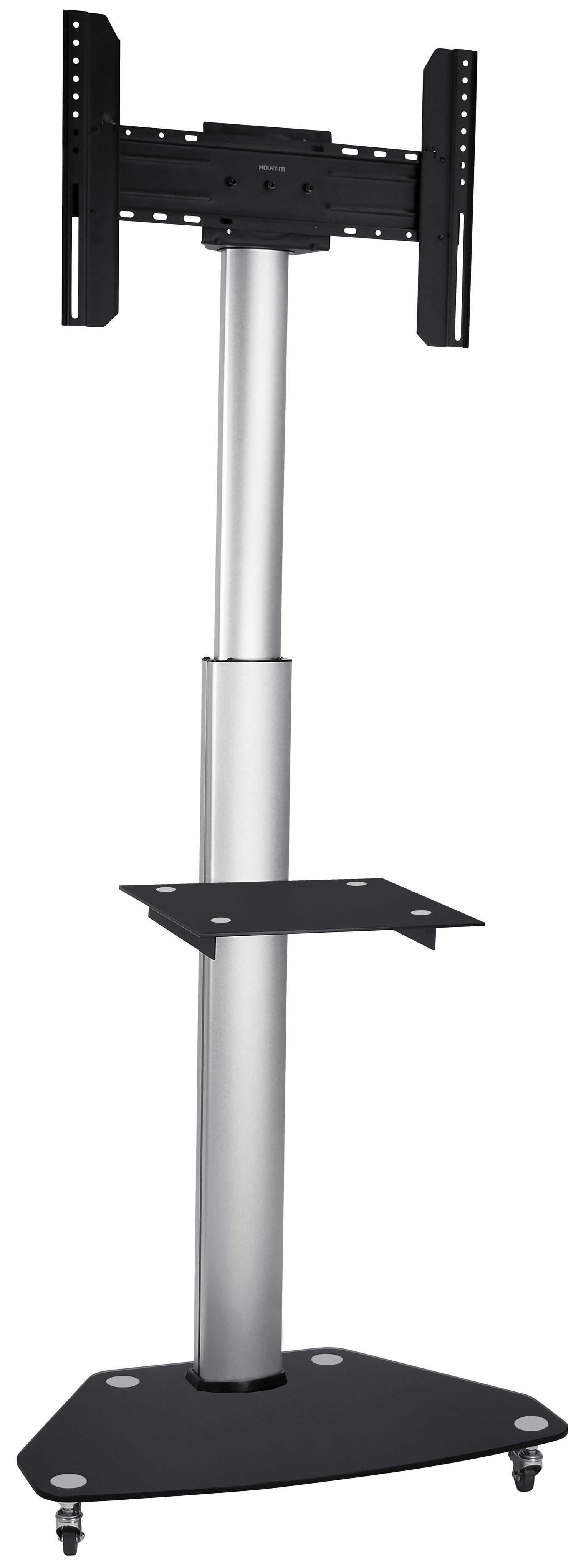 MountIt! Mobile TV Cart, Height Adjustable Rolling Stand with