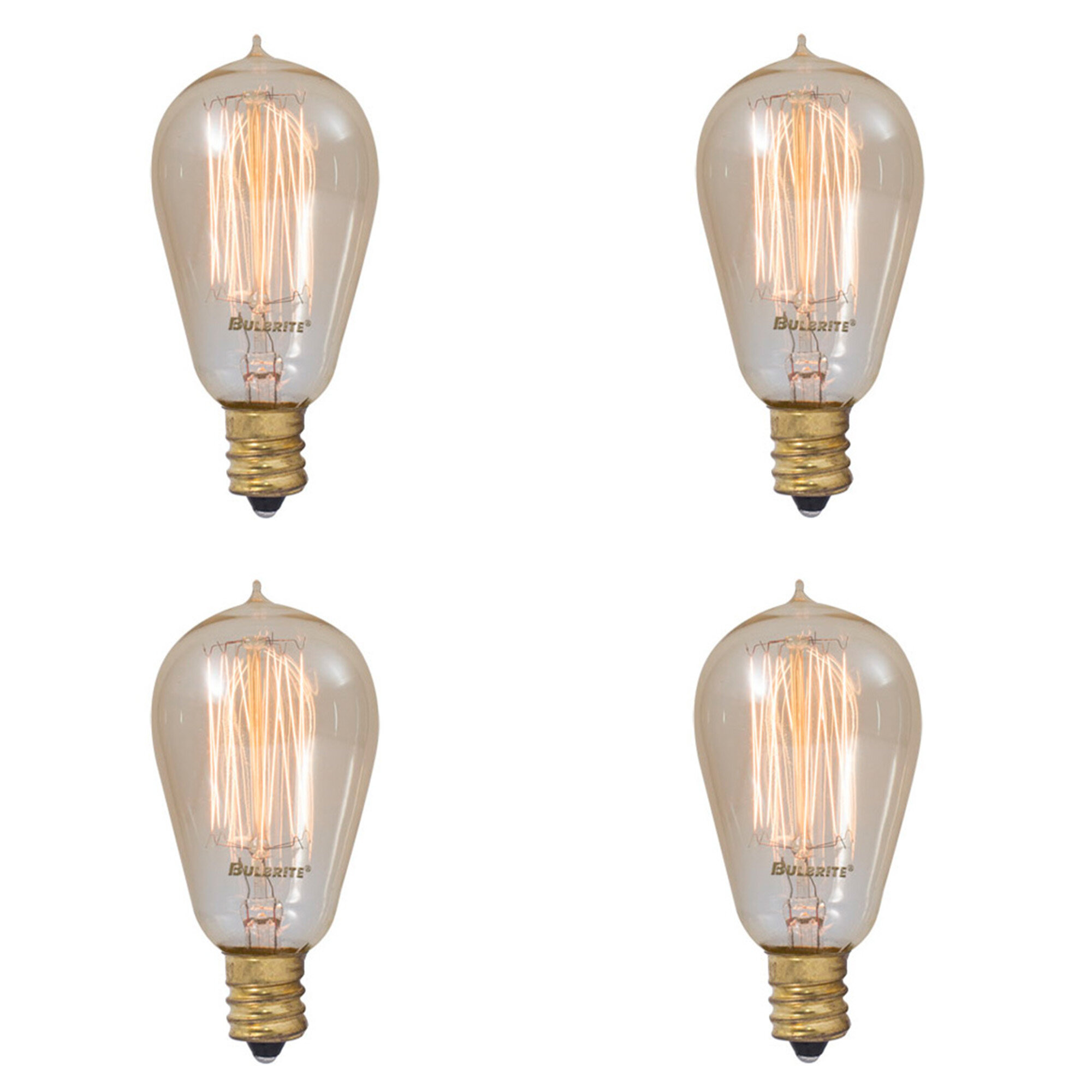 2 Pack 25W 125 Lumens Dimmable Vintage Incandescent Chandelier Bulb Edison Style Crown Filament CA Type E12 Candelabra Base