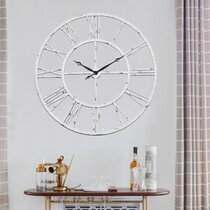 Primitive/Cottage/Country Light Gray Galvanized Decor Clock 