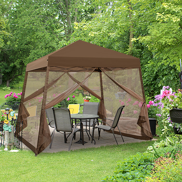 EAGLE PEAK 10 Ft. W x 10 Ft. D Slant Leg Steel Pop-Up Gazebo & Reviews |  Wayfair