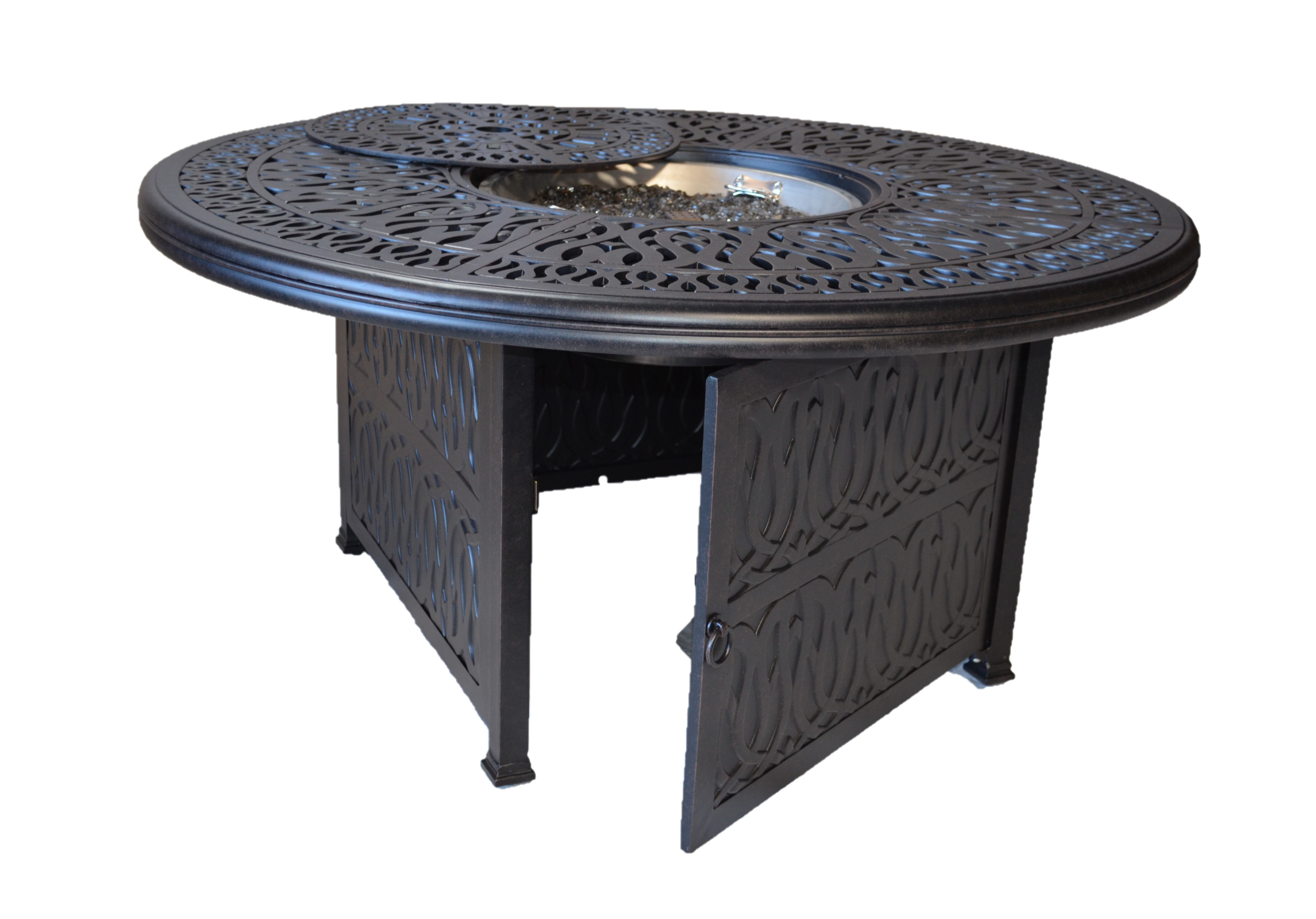 Lark Manor Allene 25'' H x 52'' W Aluminum Propane Outdoor Fire Pit