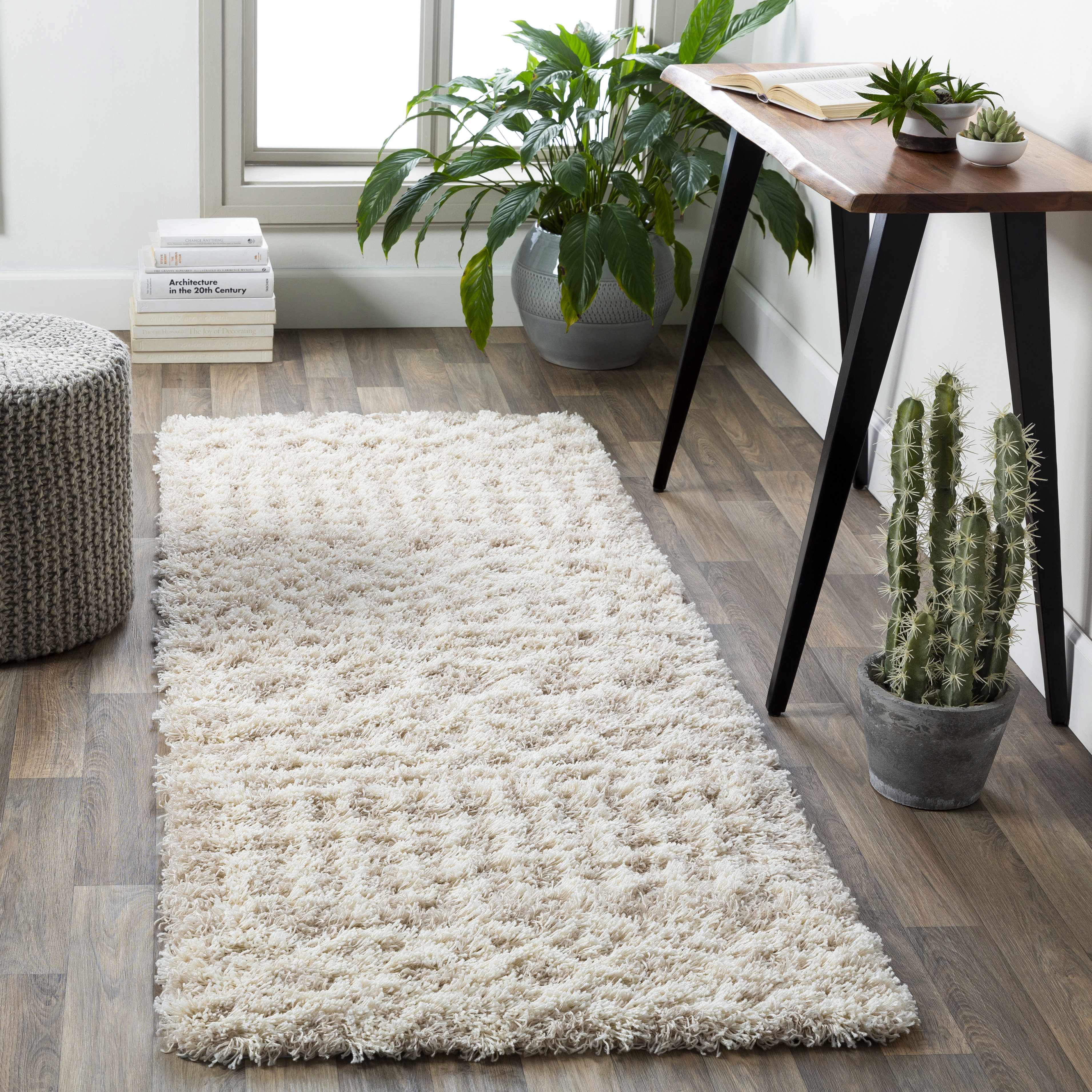 Buddy Washable Rug Shaggy Quick Dry Easy Care Rug 67x 200cm Silver Grey Runner 