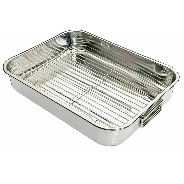 Large 4.5 Litre Oval Self Basting Roasting Tin Dish Roaster with Lid Oven Tray 