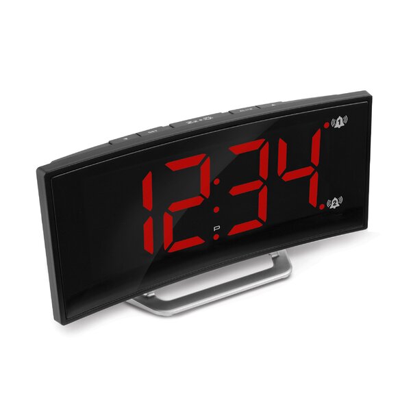 Alarm Clock Night Light Thermometer Digital LED Display Battery Operated Bedside 