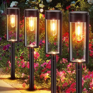 Waterproof Led Solar Lights for Lawn、Patio、Yard、Garden、Pathway、Walkway and Driveway. Glass Lamp Bronze Finshed GIGALUMI 6 Pcs Solar Lights Outdoor 