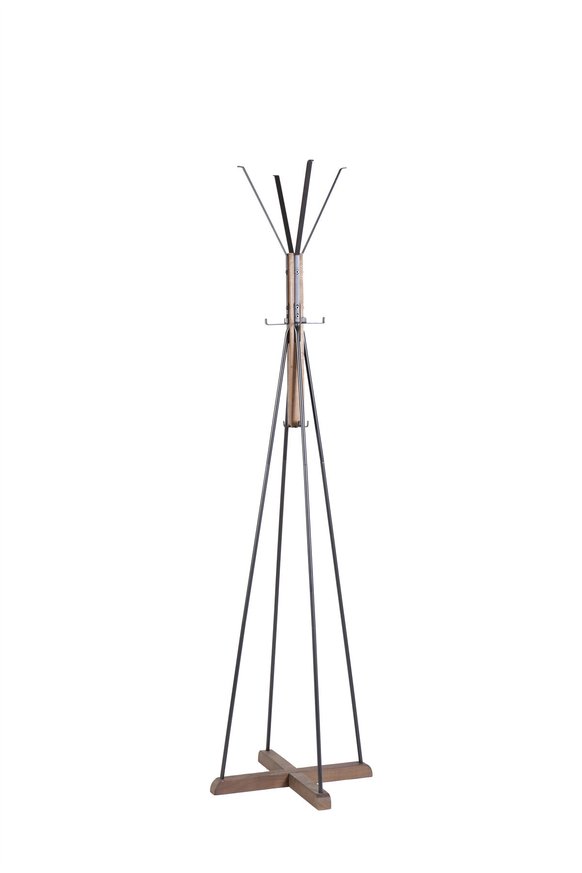 17 Stories Aiyani 15'' Wide 4 Hook Freestanding Coat Rack in Brown