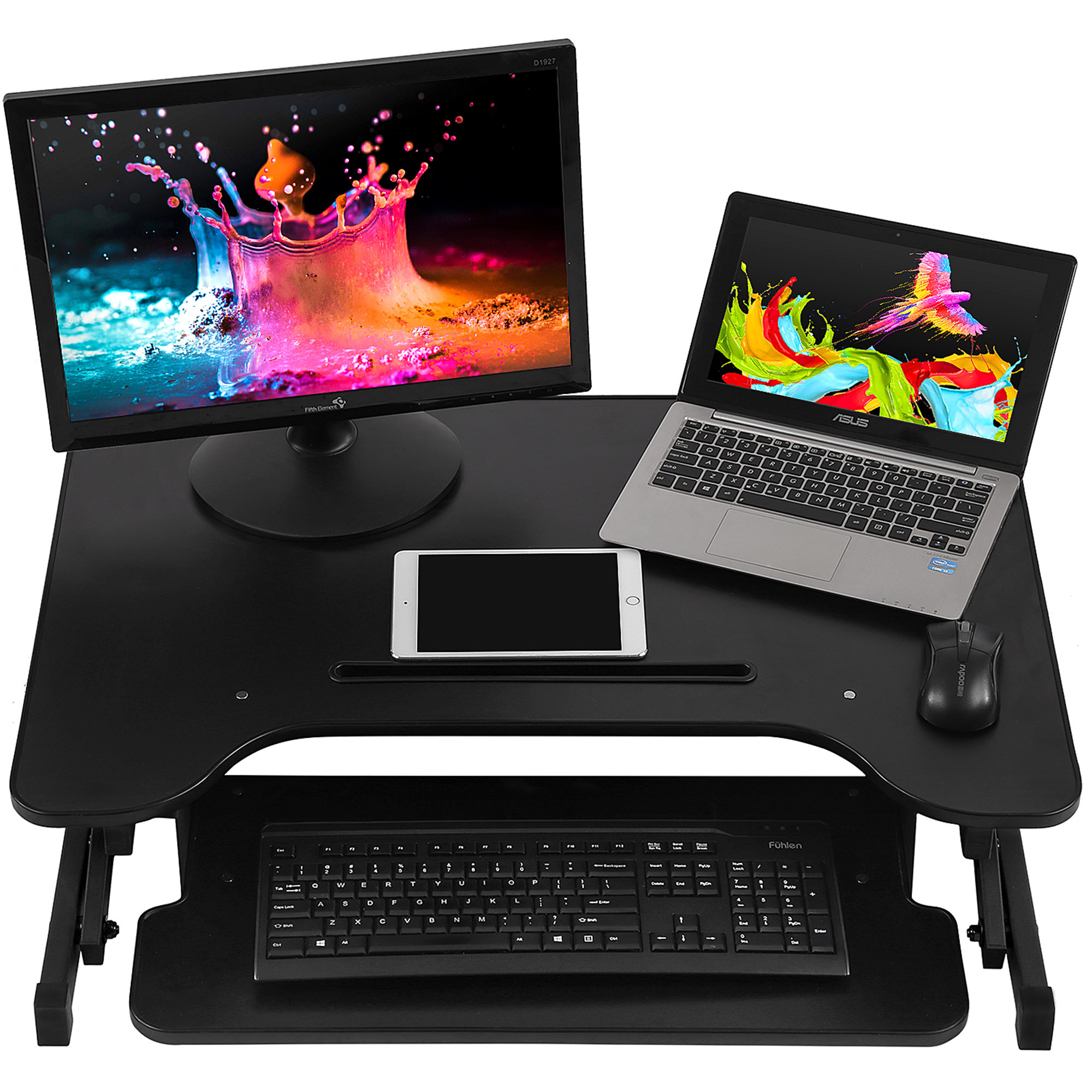 Inbox Zero Mikkelsen Height Adjustable Standing Desk Converter Wayfair