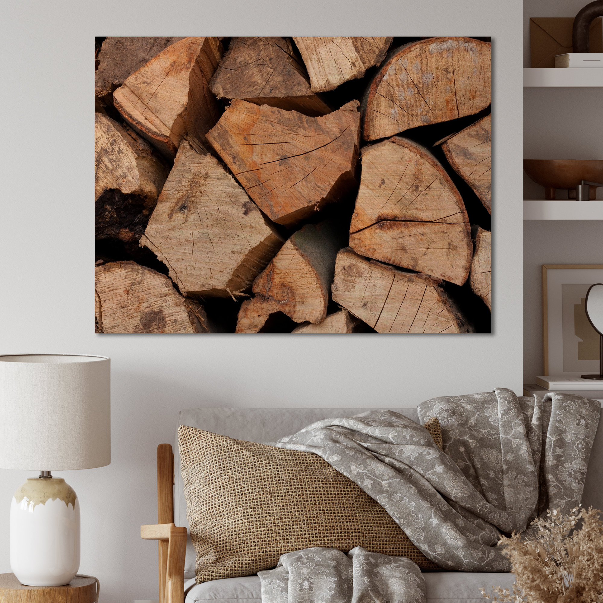 Millwood Pines Stack Of Firewood Stack Of Firewood Painting on Canvas