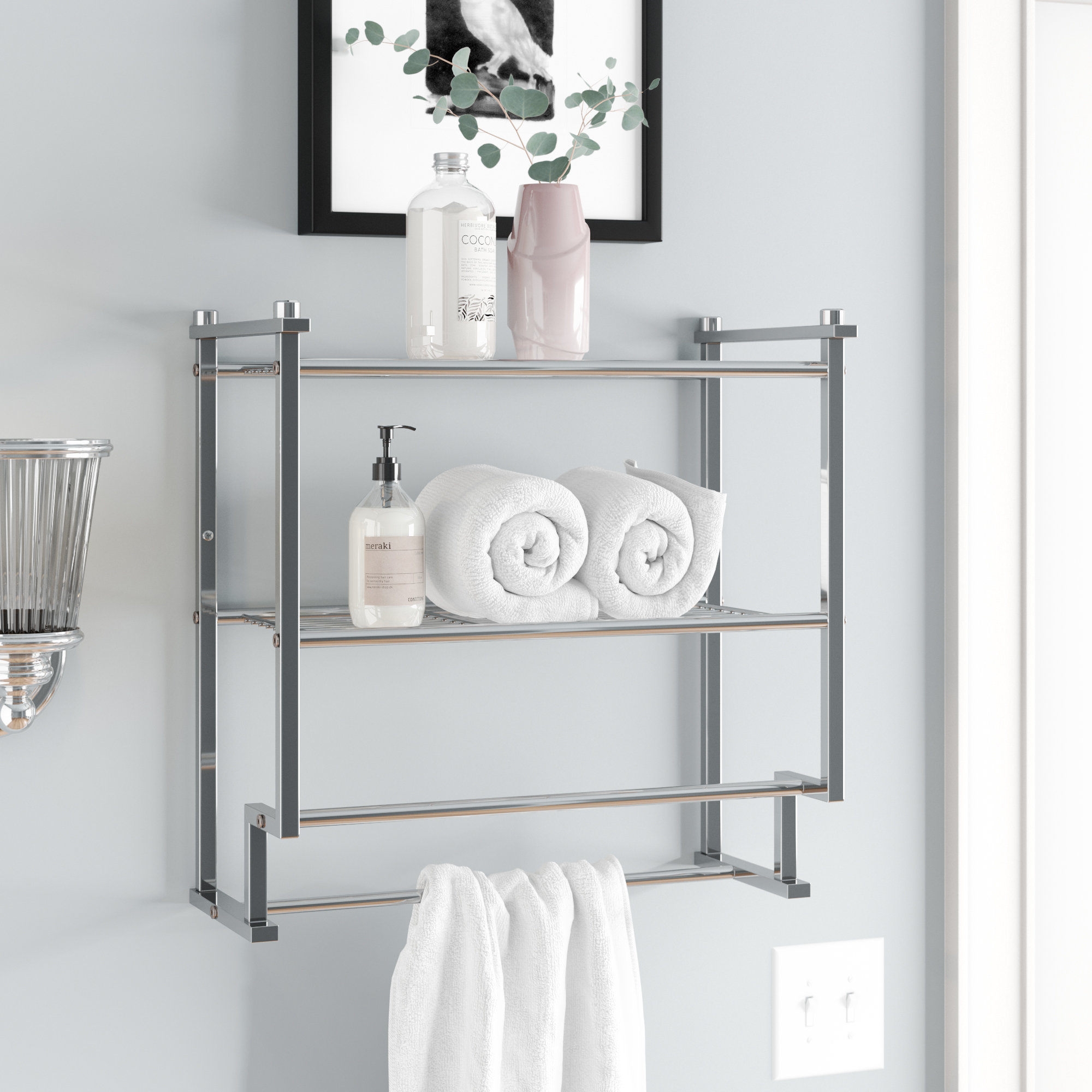 metal tower bathroom shelf