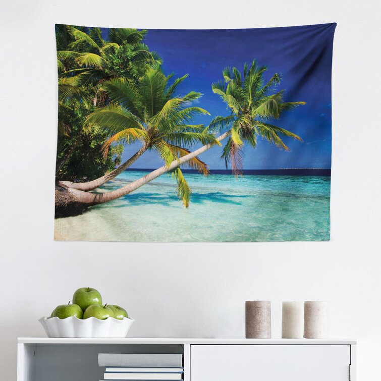 Printed in the USA Beach Tapestry Wall Hanging Tropical Sand Ocean Tapestries Dorm Room Bedroom Decor Art Small to Giant Sizes 