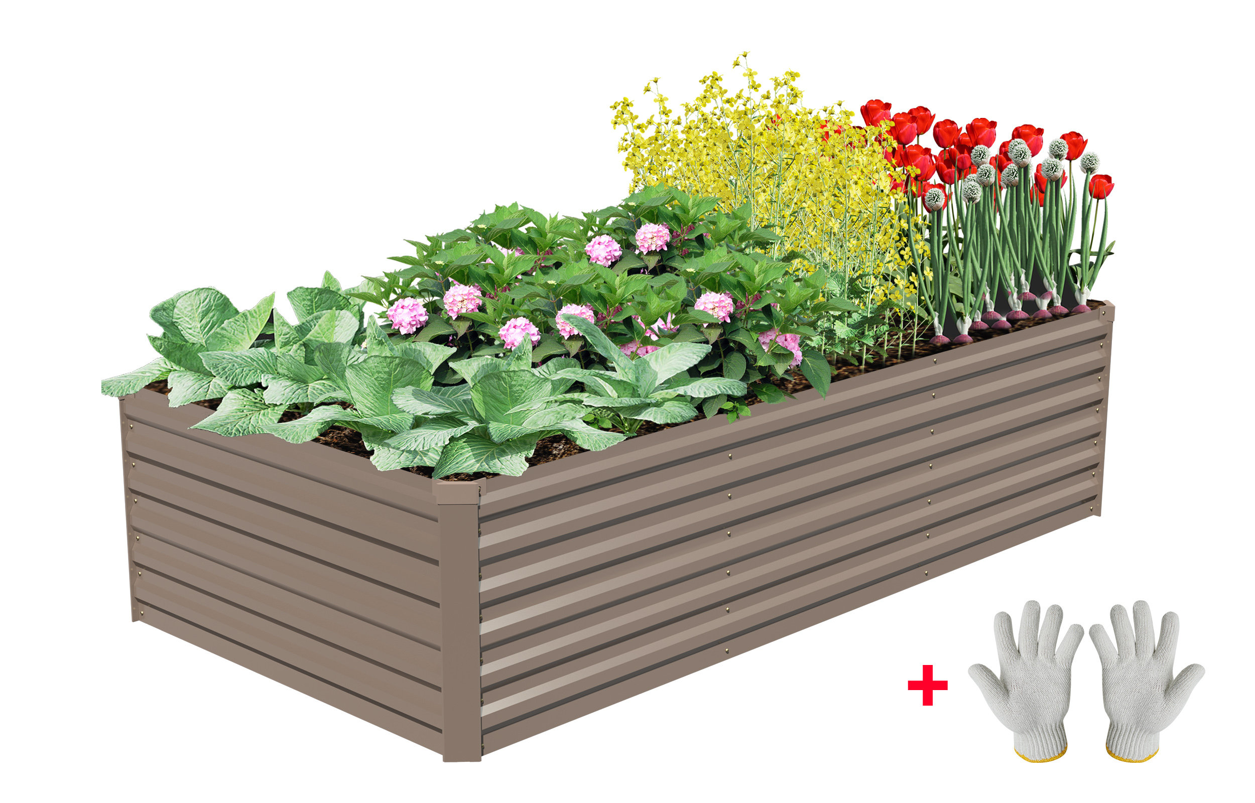 Arlmont & Co. Kymari 8 ft x 4 ft Galvanized Steel Raised Garden Bed