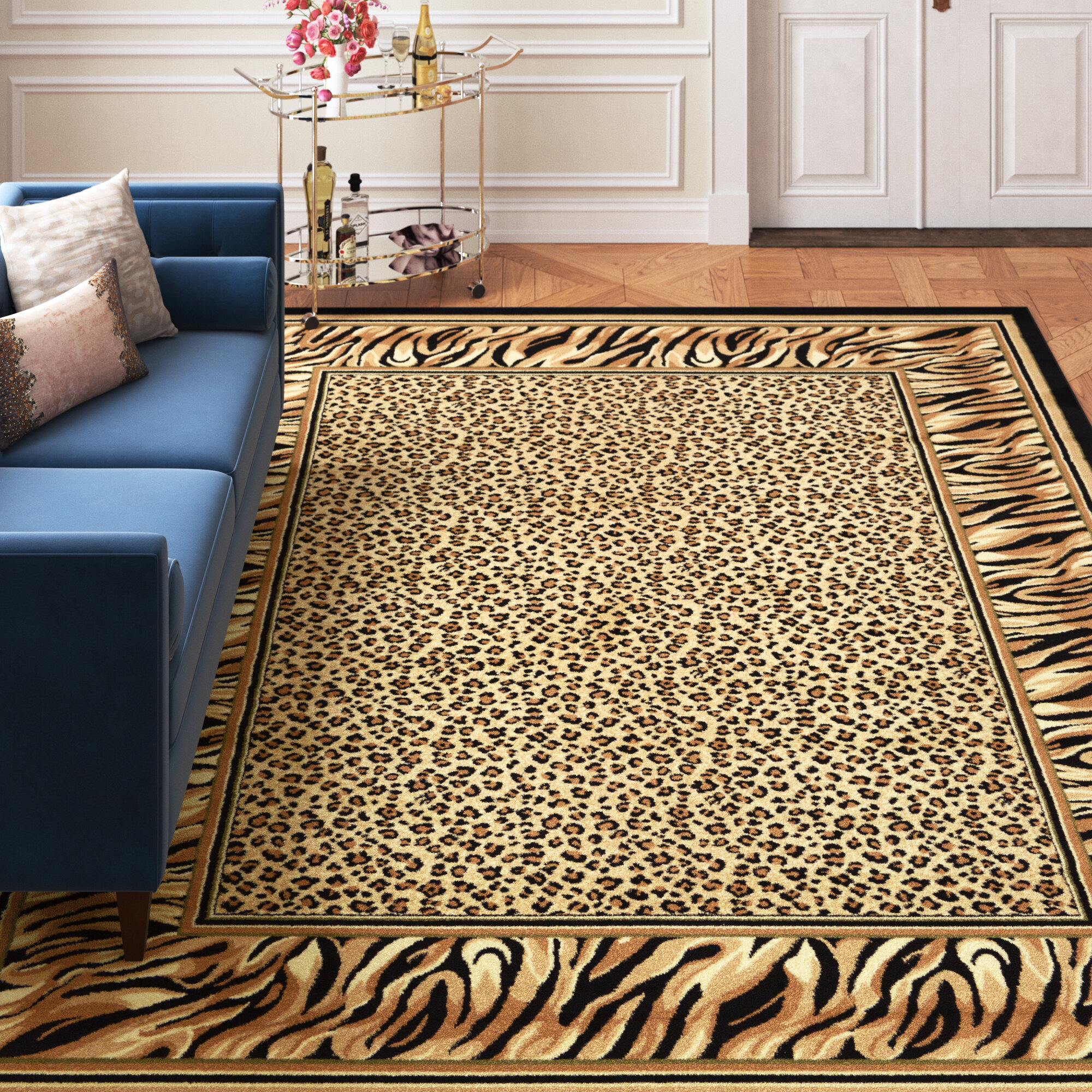Faux Fur Leopard Cowhide Tiger Animal Area Rug Print Carpet Cute Kids Floor Mat 