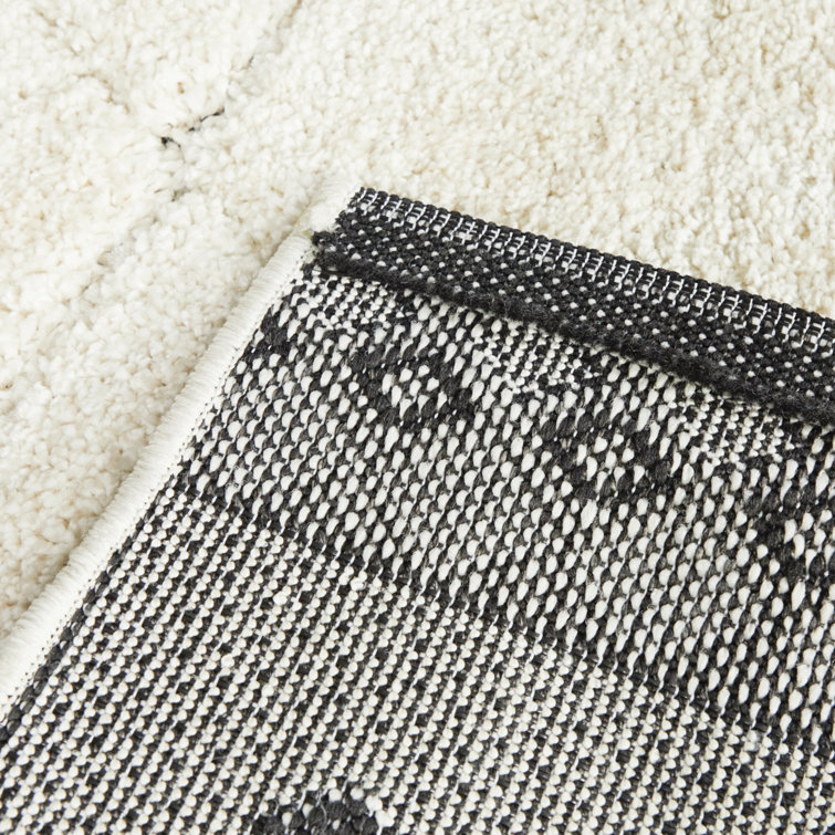 Foundry Select Flatweave Performance Cream/Black Rug | Wayfair