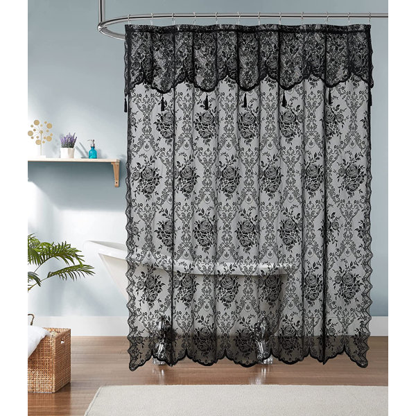 Primitive Country Pattern Shower Curtain Fabric Decor Set with Hooks 4 Sizes 