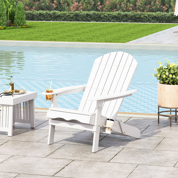 Highland Dunes Thonotosassa Solid Wood Foldable Adirondack Chair ...