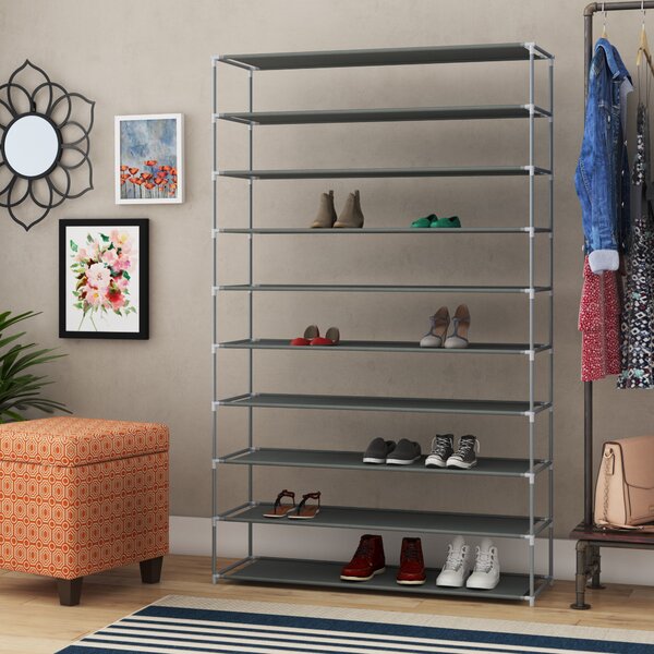 4 Tier Detached Metal plastic Shoe Rack Stand Storage Shelf Organiser Home Decor 