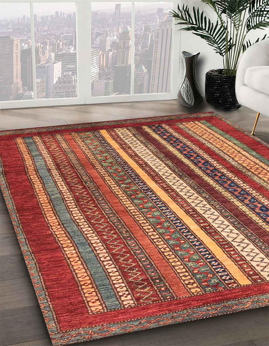 Foundry Select AlyssaMae Machine Woven / Power Loomed Red/Beige Rug