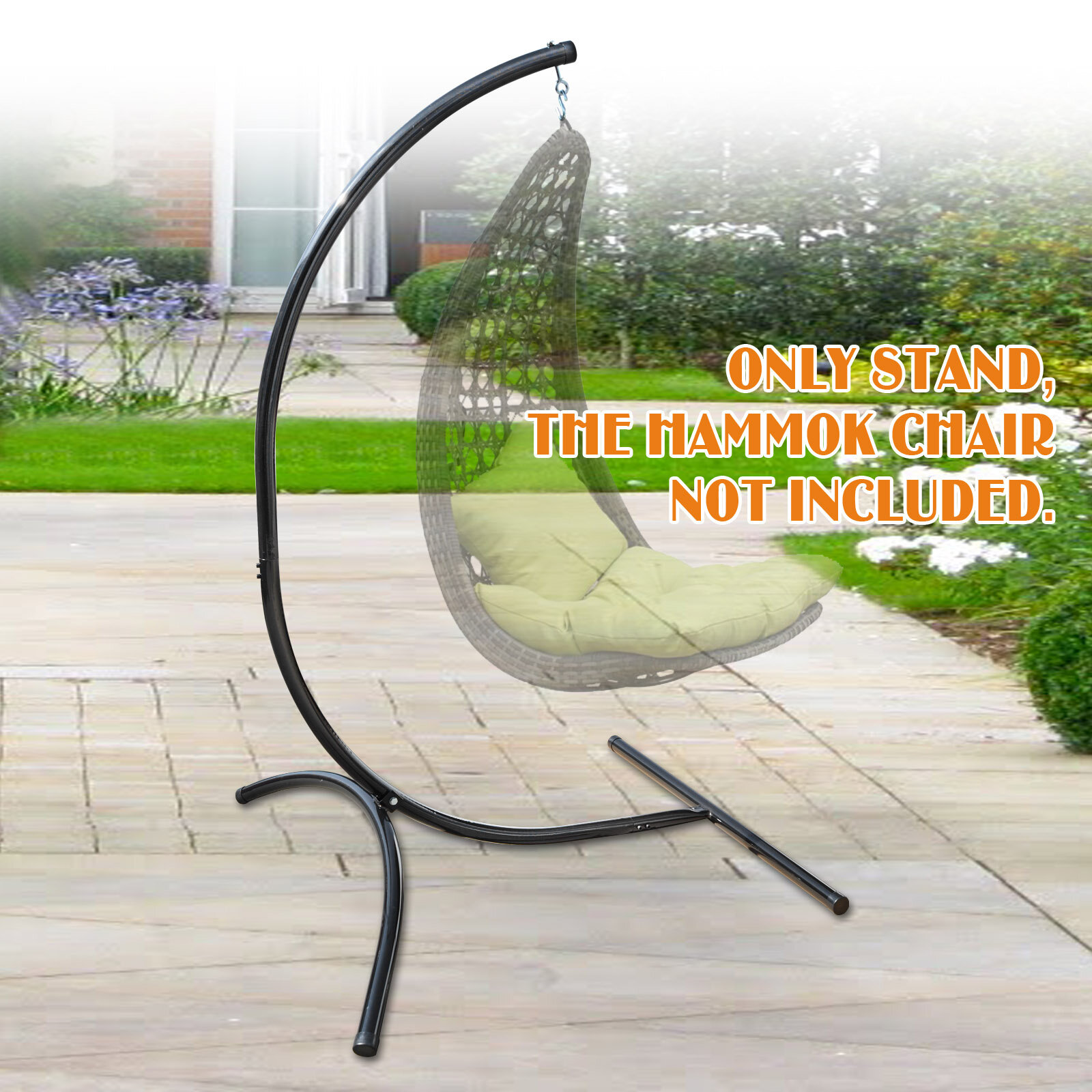 Hammock C-Frame Stand Steel Swing Holder for Hanging Chair 