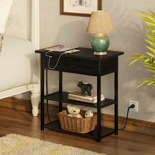 Black Stained Side Table Night Stand NEW END TABLES 