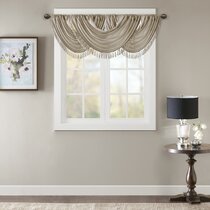 SCALLOPED VALANCE WITH FRINGE ~ Fits Windows 28" to 48" Wide 