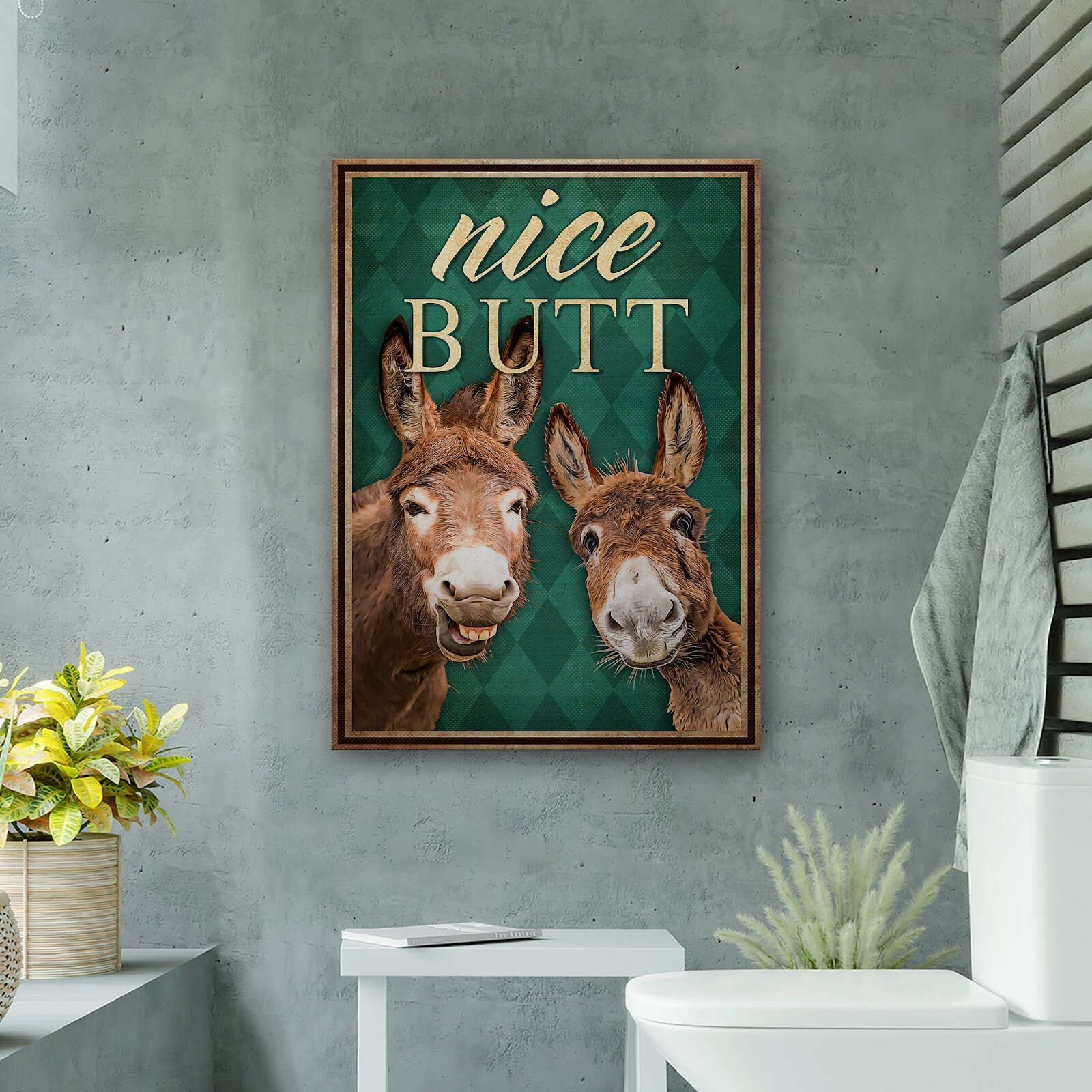 Trinx Pair Of Donkeys - Nice Butt - Wrapped Canvas Graphic Art | Wayfair