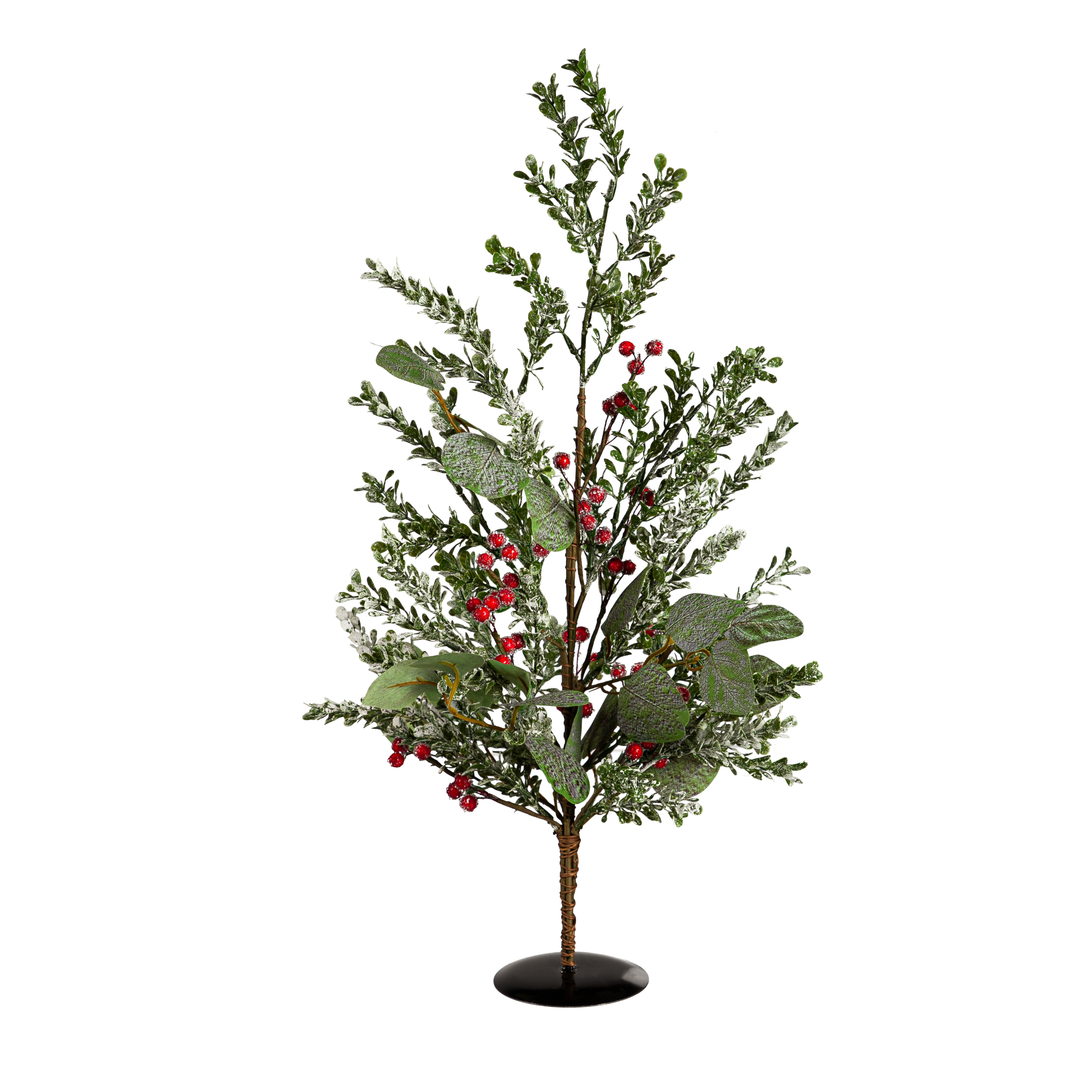 Primrue 23'' Faux Evergreen Tree in Metal Free Standing Wayfair