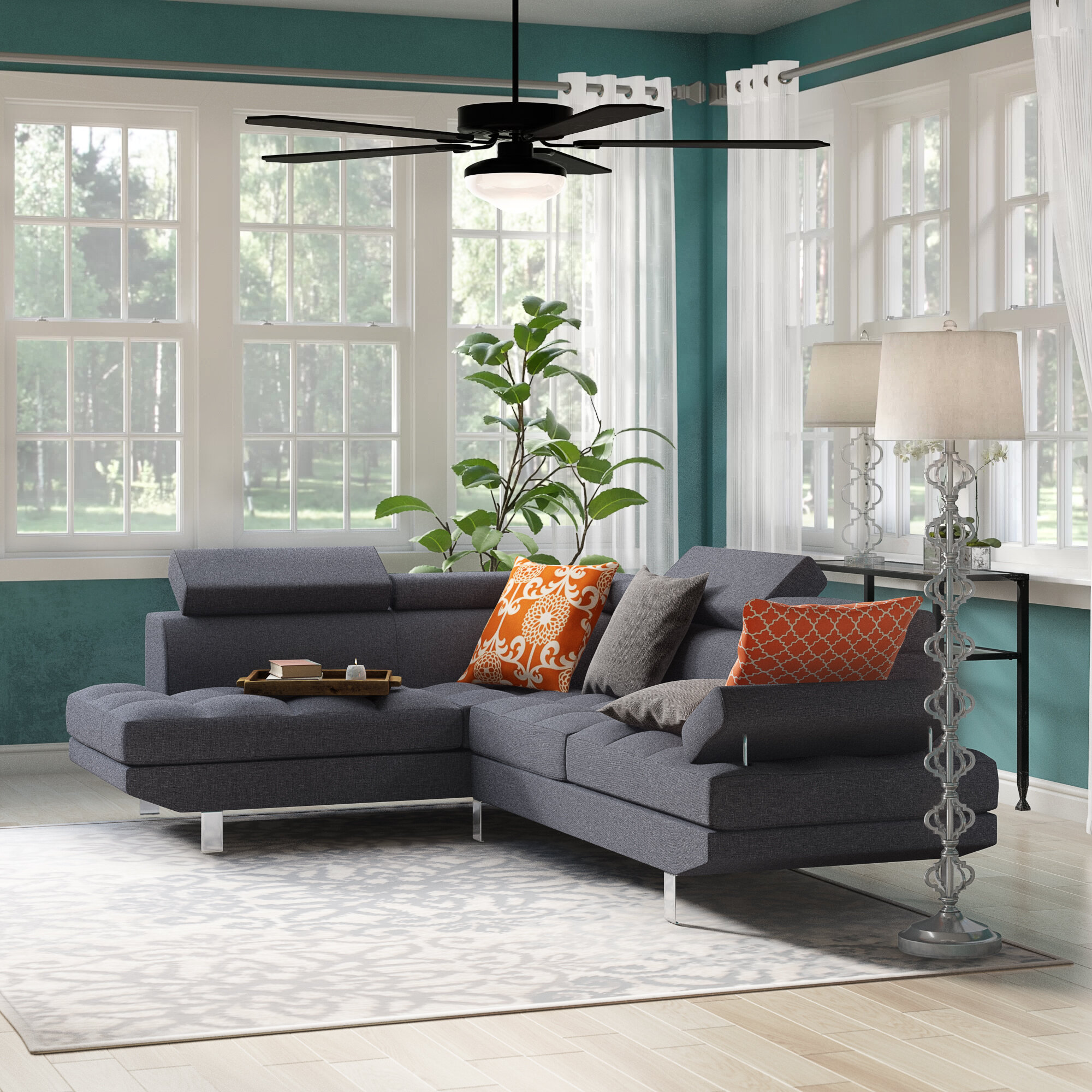 Steinway 103″ Wide Sofa & Chaise
