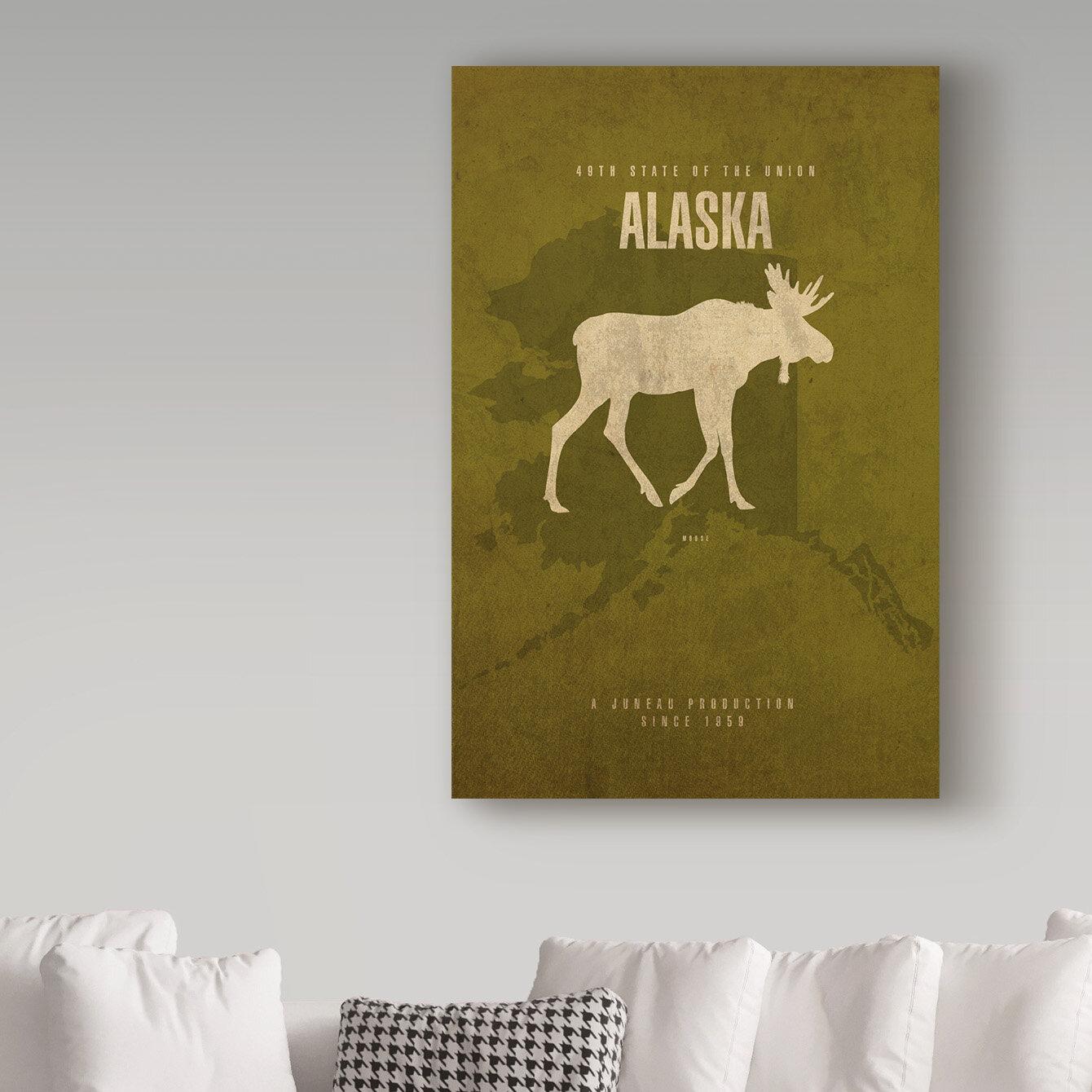 Wrought Studio State Animal Alaska by Red Atlas Designs - Graphic Art on  Canvas | Wayfair