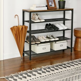 5 Tier White Hallway Shoe Rack Storage Footwear Cabinet Organiser Shelf Shelving 