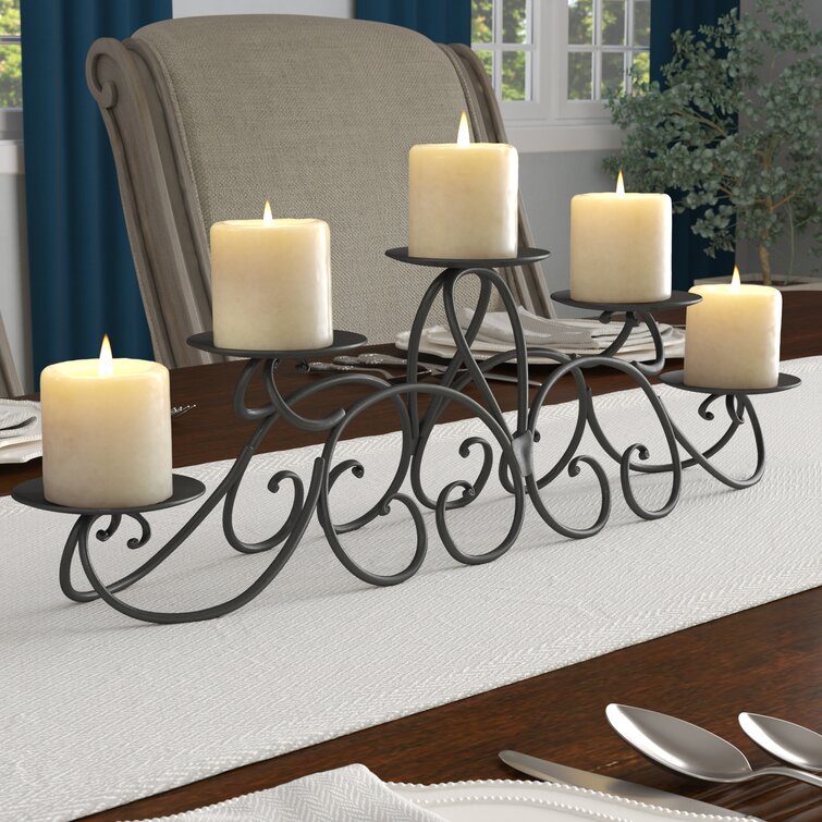 Park Designs Iron Scrolled Pillar Candle Holders Set of 3 