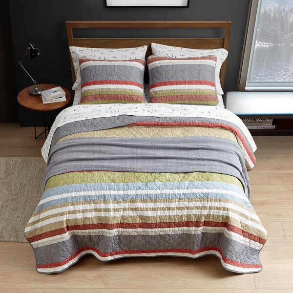 Carwile Owl Reversible Cotton Quilt Set Bedspreads Coverlet 
