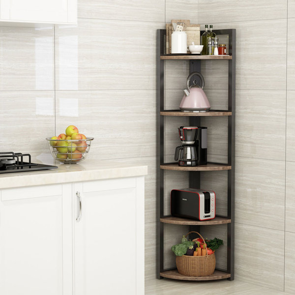 Norway 59'' H Steel Corner Bookcase