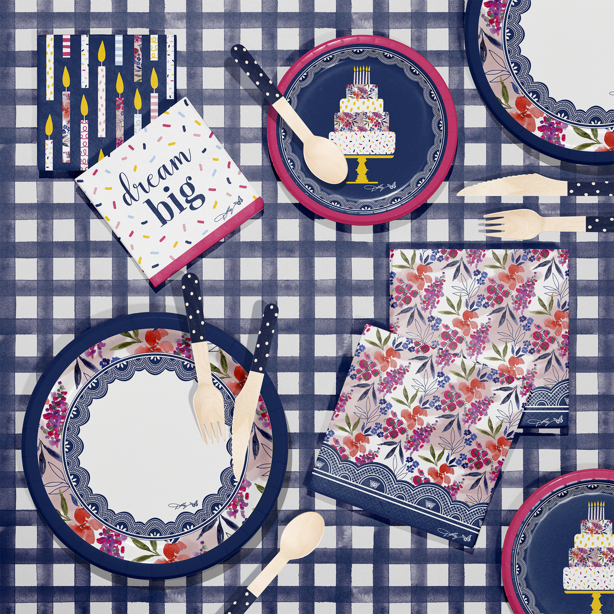 Creative Converting Dolly Parton Celebrate Floral Party Supplies Kit