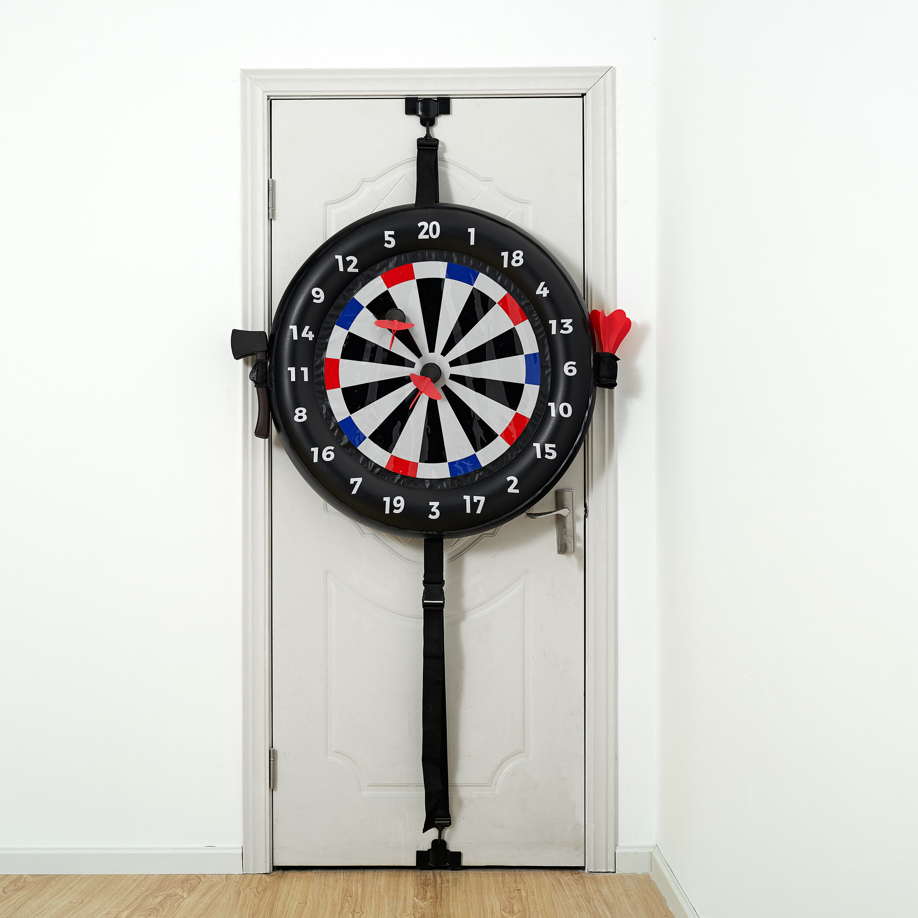 17" Magnetic Dart Board Dartboard 6 Dart Double Side Set Roll Up Tip Aiming Game 