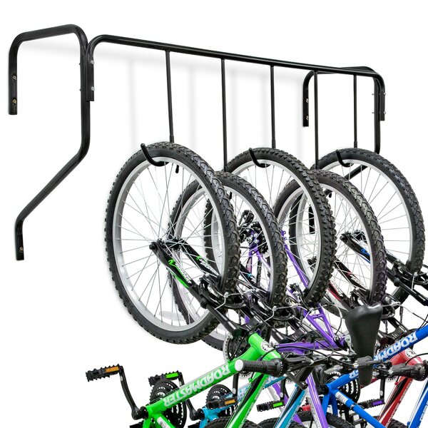 Adjustable Garage Storage System for Bikes Bike Wall Mounted Hanger Bike Holder on Wall Heavy Duty Steel Bike Storage Rack Holds 5 Bicycles 
