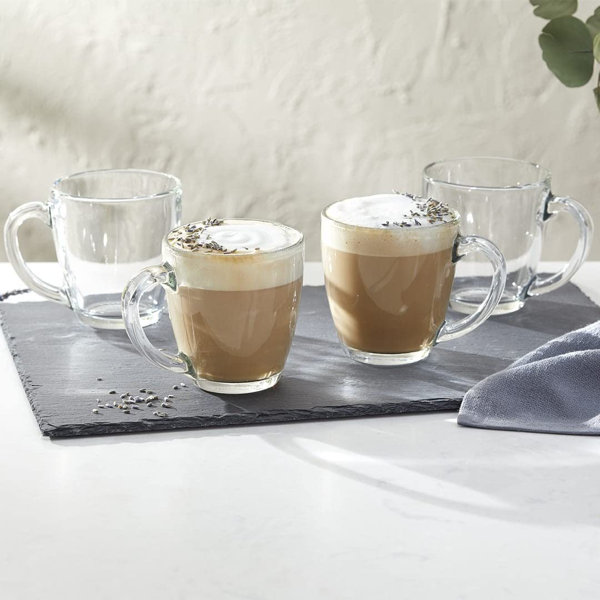New 6Pk Latte Glass 240Ml Coffee Cappucino Tea Cafe Latte Mugs Glasses Cups Home 