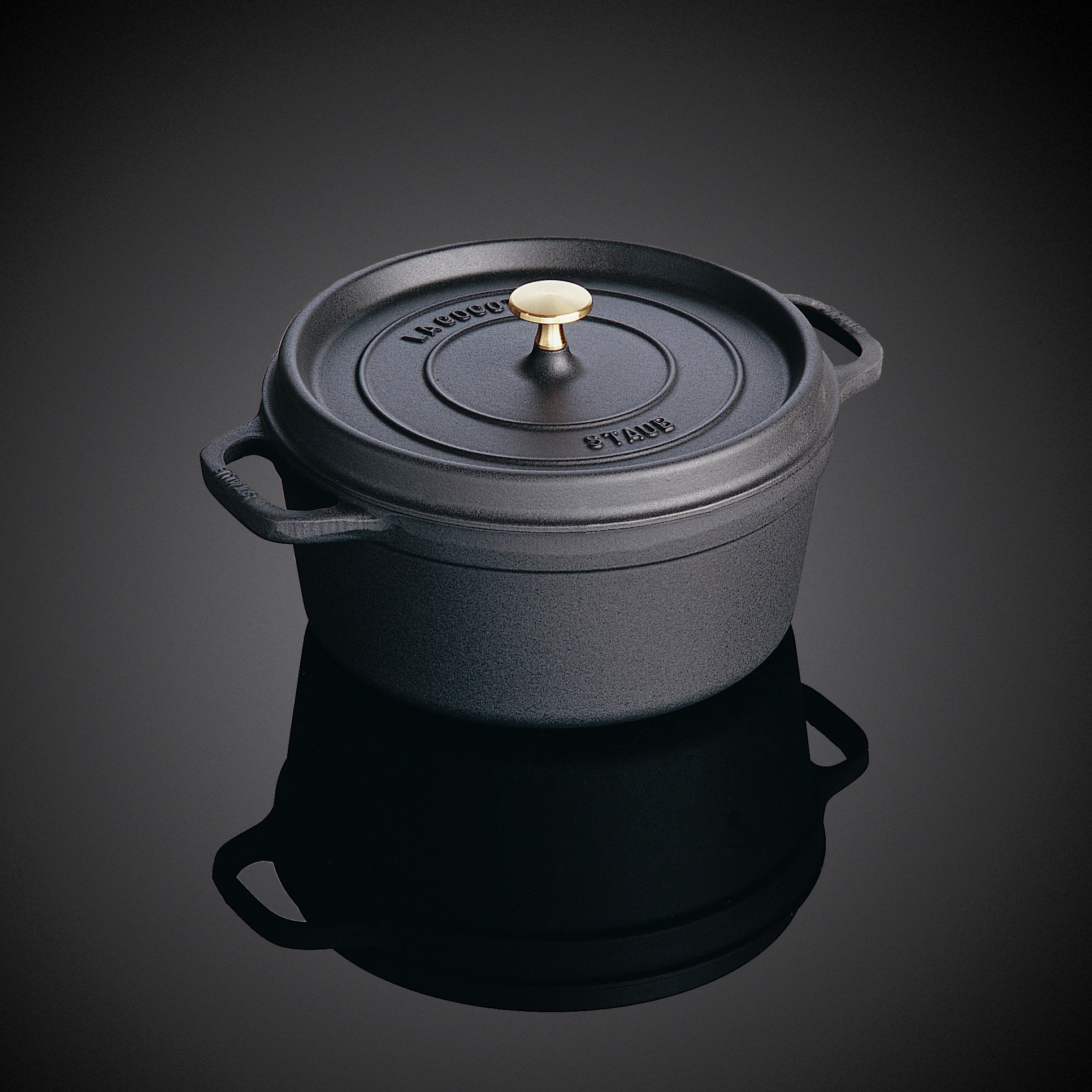 Staub Round 4 Qt. Cocotte with Four Mini Ceramic Cocottes in Matte Black Wayfair