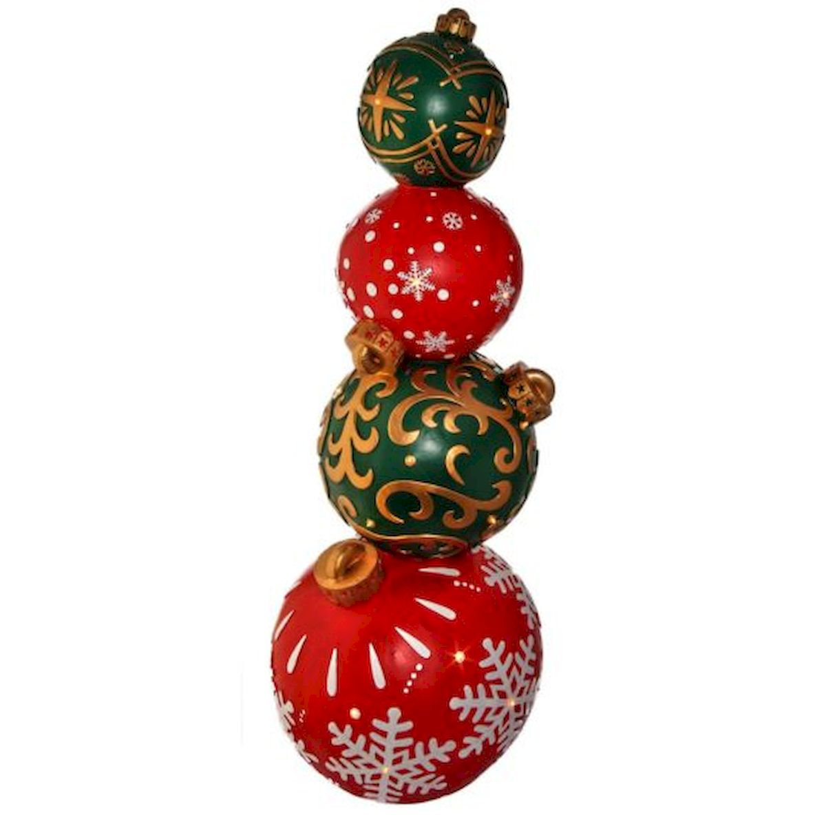The Holiday Aisle® Cearia Led Lit Ball Ornament Stack Outdoor Statue